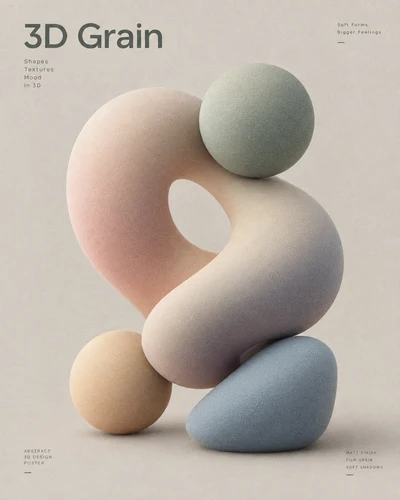 3D Grain graphic design movement
