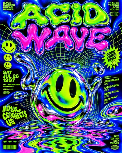 Acid Wave graphic design movement