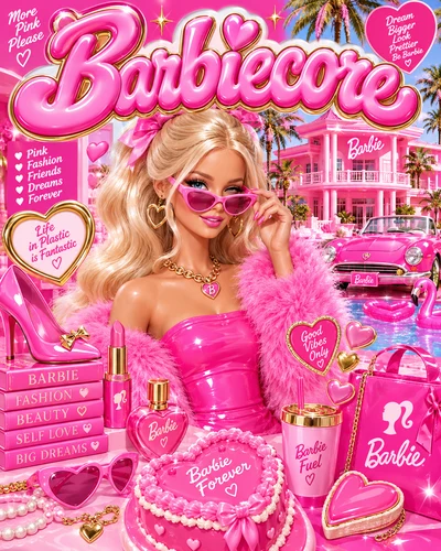Barbiecore graphic design movement