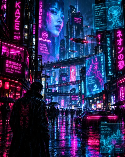 Cyberpunk graphic design movement