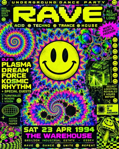 Rave Flyer Aesthetic graphic design movement