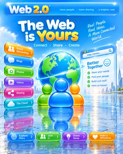 Web 2.0 (Glossy Web Design) graphic design movement